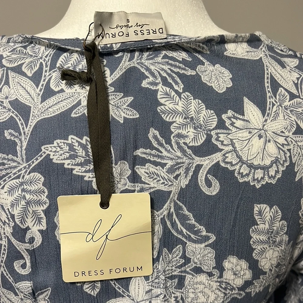 Vici Blue Floral Wrap Romper